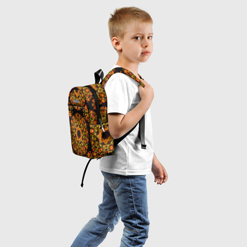 Детский рюкзак 3D с принтом Хохлома Роспись, вид сзади #1