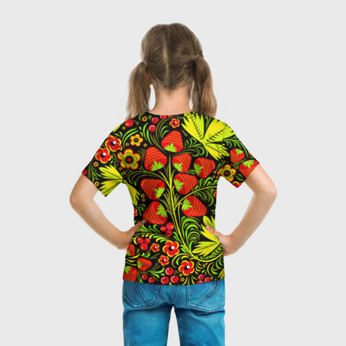 Детская футболка 3D Роспись Хохлома, цвет 3D печать - фото 6