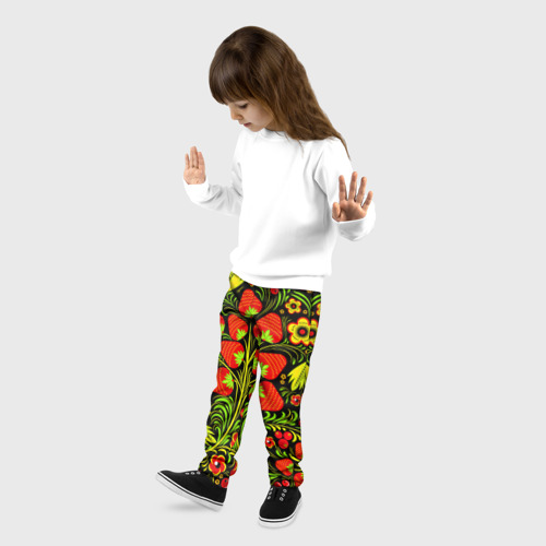 Детские брюки 3D Роспись Хохлома, цвет 3D печать - фото 3