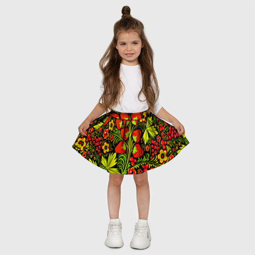 Детская юбка-солнце 3D Роспись Хохлома 1, цвет 3D печать - фото 5