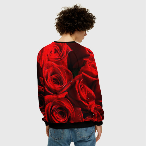 Мужской свитшот 3D Розы, цвет черный - фото 4