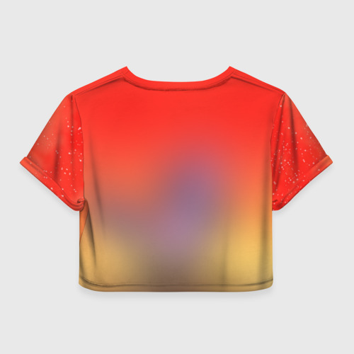 Женская футболка Crop-top 3D Red Sky, цвет 3D печать - фото 2