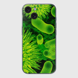 Чехол для iPhone 15 силиконовый с защитой камеры Вирус