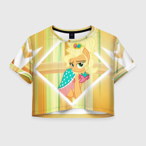 Женская футболка Crop-top 3D Yellow, цвет 3D печать