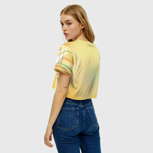 Женская футболка Crop-top 3D Yellow, цвет 3D печать - фото 5