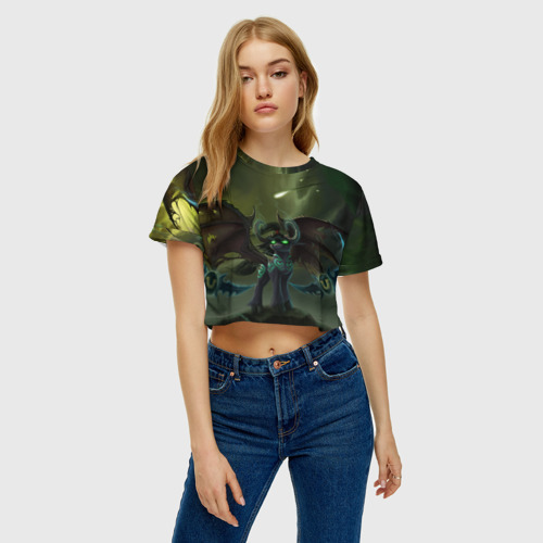 Женская футболка Crop-top 3D Иллидан Пони, цвет 3D печать - фото 4