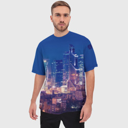 Мужская футболка oversize 3D Ночная Москва - фото 2