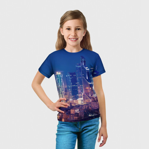 Детская футболка 3D Ночная Москва, цвет 3D печать - фото 5
