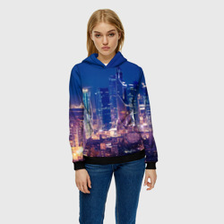Женская толстовка 3D Ночная Москва - фото 2
