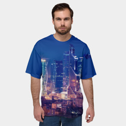 Мужская футболка oversize 3D Ночная Москва - фото 2