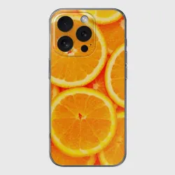 Чехол для iPhone 16 Pro силиконовый с защитой камеры Апельсины