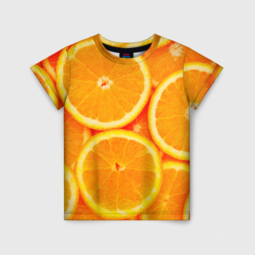 Детская футболка с принтом Апельсины, вид спереди №1