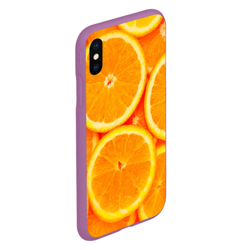 Чехол для iPhone XS Max матовый Апельсины, цвет фиолетовый - фото 3