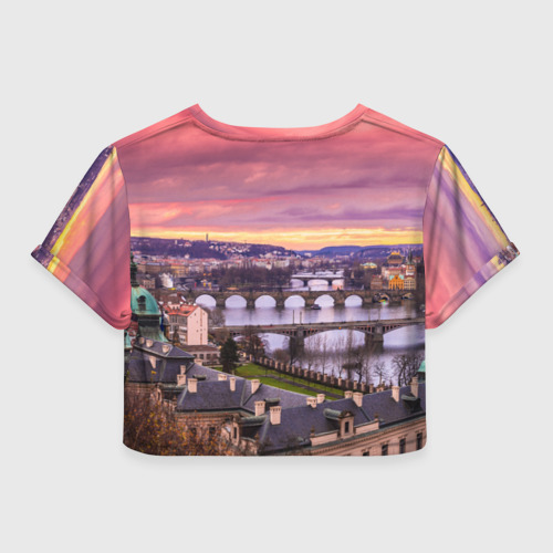 Женская футболка Crop-top 3D Прага Чехия, цвет 3D печать - фото 2