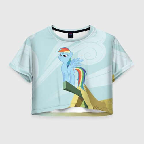 Женская футболка Crop-top 3D Rainbow, цвет 3D печать