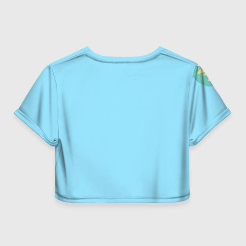 Женская футболка Crop-top 3D Blue, цвет 3D печать - фото 2