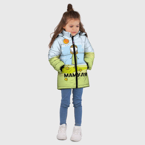 Зимняя куртка для девочек 3D Мамуля, цвет светло-серый - фото 5