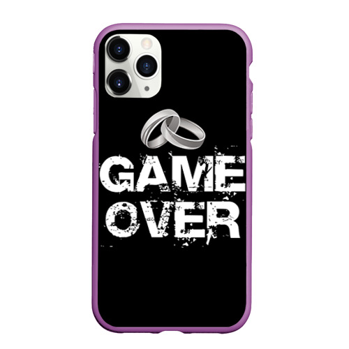 Чехол для iPhone 11 Pro Max матовый Game over, цвет фиолетовый