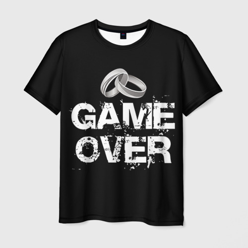 Мужская футболка с принтом Game over, вид спереди №1