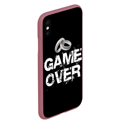 Чехол для iPhone XS Max матовый Game over, цвет малиновый - фото 3
