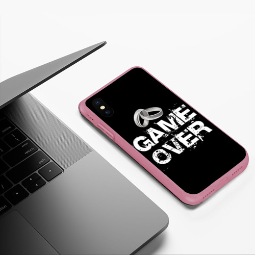 Чехол для iPhone XS Max матовый Game over, цвет малиновый - фото 5