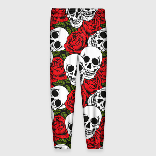 Мужские брюки 3D Черепа в розах, цвет 3D печать - фото 2
