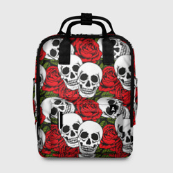 Женский рюкзак 3D Черепа в розах