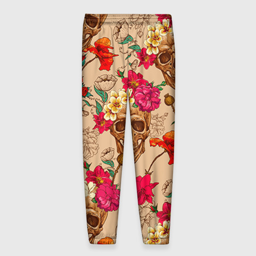 Мужские брюки 3D Черепа в цветах, цвет 3D печать - фото 2