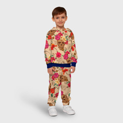Детский костюм с толстовкой 3D Черепа в цветах - фото 2