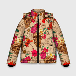 Зимняя куртка для мальчиков 3D Черепа в цветах