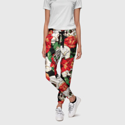 Женские брюки 3D Черепки и розы - фото 2