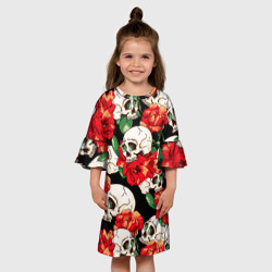 Детское платье 3D Черепки и розы - фото 2
