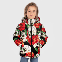Зимняя куртка для мальчиков 3D Черепки и розы - фото 2