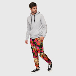 Мужские брюки 3D Цветочные черепки - фото 2