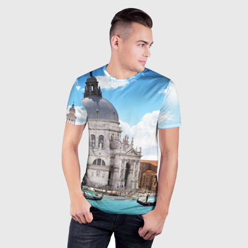 Мужская футболка 3D Slim Венеция, цвет 3D печать - фото 3