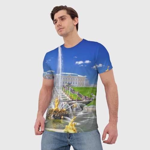 Мужская футболка 3D Петергоф, цвет 3D печать - фото 3