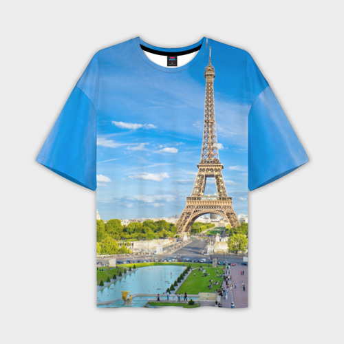 Мужская футболка oversize 3D Париж, цвет 3D печать