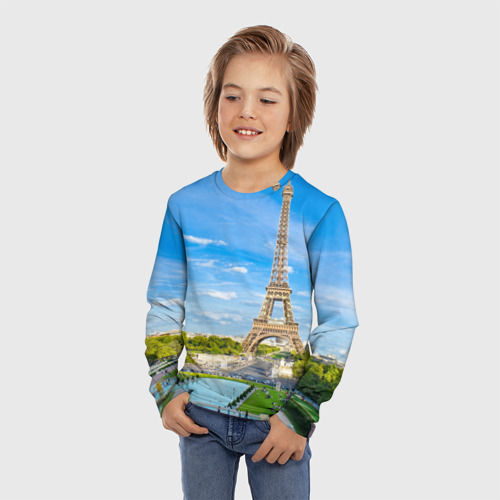 Детский лонгслив 3D Париж, цвет 3D печать - фото 3