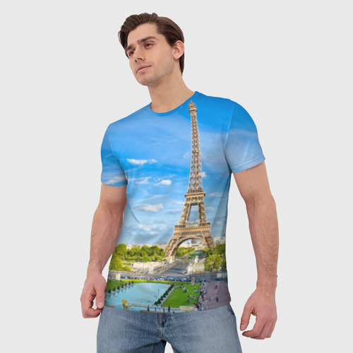 Мужская футболка 3D Париж, цвет 3D печать - фото 3