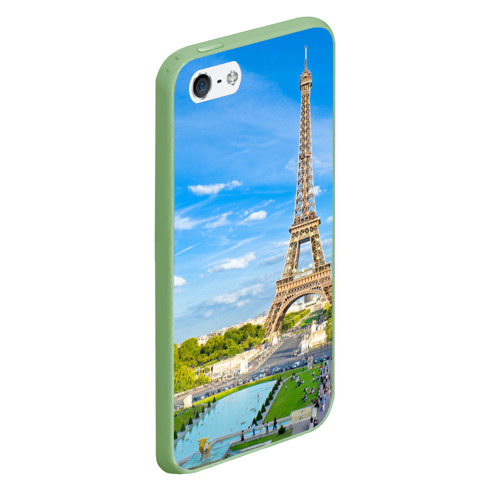 Чехол для iPhone 5/5S матовый Париж, цвет салатовый - фото 3