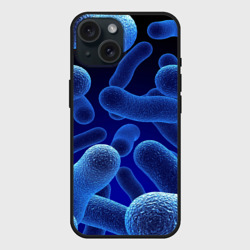 Чехол силиконовый для Apple iPhone 15 матовый Молекула