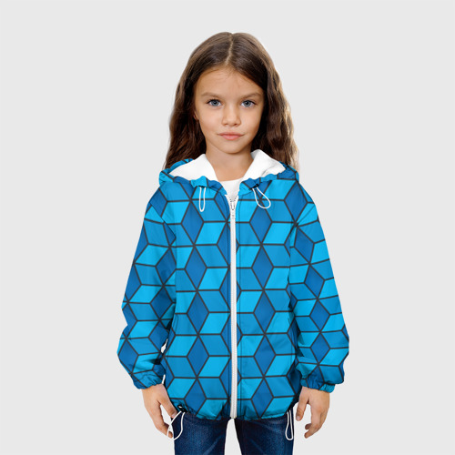 Детская куртка 3D Blue cube, цвет белый - фото 4