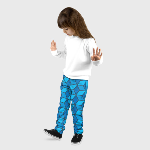 Детские брюки 3D Blue cube, цвет 3D печать - фото 3