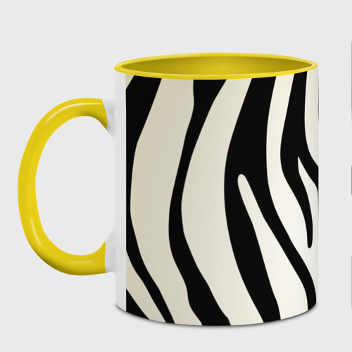 Кружка с полной запечаткой Раскрас зебры, цвет белый + желтый - фото 2