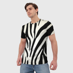 Мужская футболка 3D Раскрас зебры - фото 2