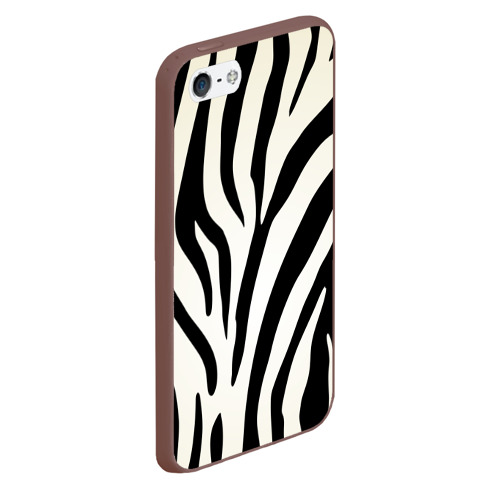 Чехол для iPhone 5/5S матовый Раскрас зебры, цвет коричневый - фото 3