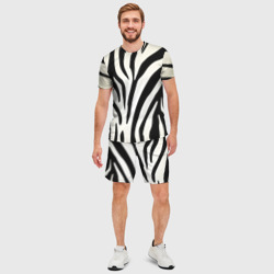 Мужской костюм с шортами 3D Раскрас зебры - фото 2