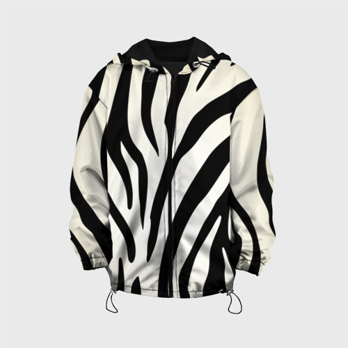 Детская куртка 3D Раскрас зебры, цвет черный