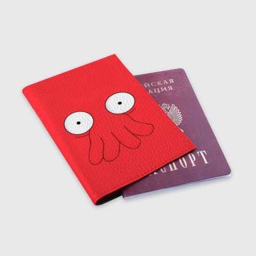 Обложка для паспорта матовая кожа Zoidberg, цвет черный - фото 3