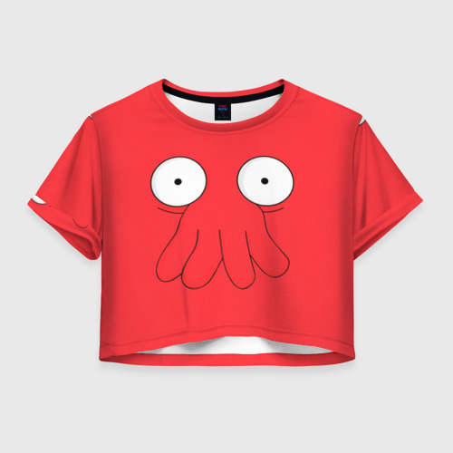 Женская футболка Crop-top 3D Zoidberg, цвет 3D печать